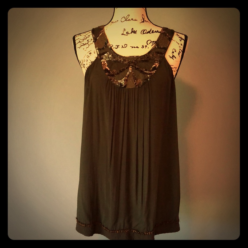 Anthropologie Sains Racerback Olive Tank